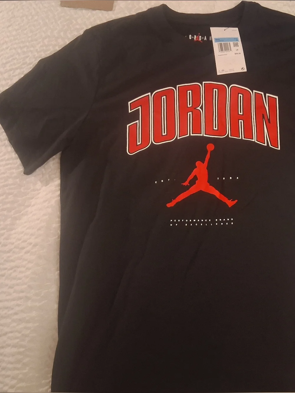 Jordan Black Tee with Red Jumpman and Logo